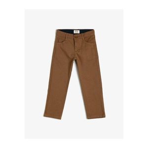 Koton Boy Brown Cotton Pocketed Trousers vyobraziť