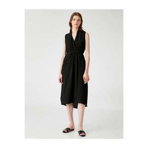 Koton Women's BLACK V-Neck Dress Sleeveless With Pockets vyobraziť