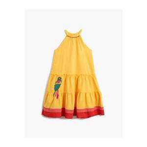 Koton Girl Yellow Sequin Dress Color Block Cotton vyobraziť