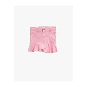 Koton Girl Pink Denim Frilly Skirt - vyobraziť