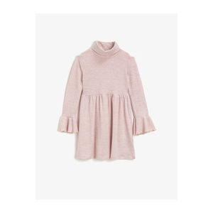 Koton Girl Pink High Collar Basic Long Sleeve Dress vyobraziť