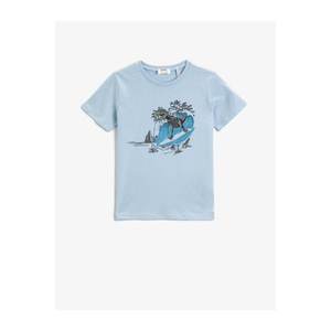 Koton Boy Blue Printed T-Shirt Short Sleeve Crew Neck vyobraziť