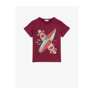 Koton Boy's Pink Printed Crew Neck Short Sleeve Cotton T-Shirt vyobraziť