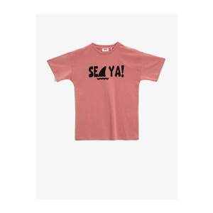 Koton Boy's Pink Crew Neck Cotton T-Shirt vyobraziť
