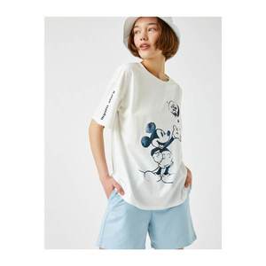 Koton Women's Ecru Mickey Mouse T-Shirt vyobraziť