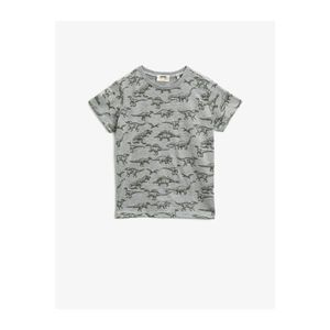 Koton Boys Gray Short Sleeve Cotton Printed T-Shirt vyobraziť