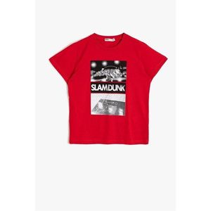 Koton Boys Cotton Unisex Red Printed T-shirt vyobraziť