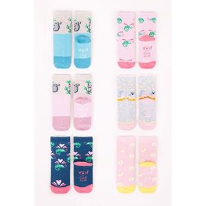 Yoclub Woman's Cotton Baby Socks Anti Skid Abs Patterns Colors 6-Pack SKC/PIK/6PAK/GIR/001 vyobraziť