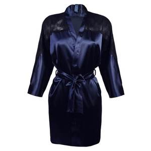 DKaren Woman's Housecoat Marion Navy Blue vyobraziť
