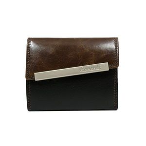 Women´s brown leather wallet with an asymmetric clasp vyobraziť