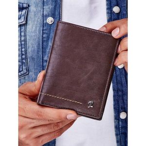 Men´s brown leather wallet with stitching vyobraziť