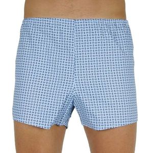 Classic men's shorts Foltýn blue with rectangles vyobraziť
