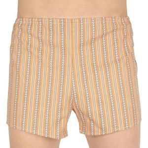 Classic men's shorts Foltín brown with a white stripe oversized vyobraziť