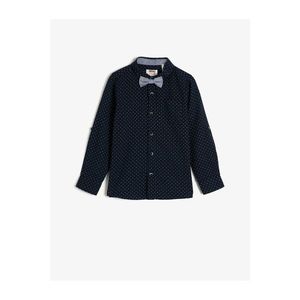 Koton Navy Blue Patterned Boy's Shirt vyobraziť