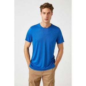 Koton Men's Saks Blue T-Shirt vyobraziť