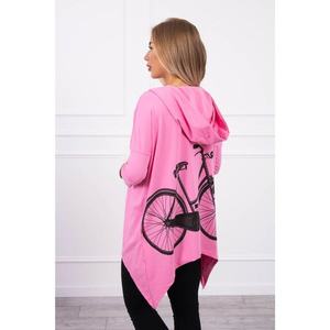Sweatshirt with a bicycle print light pink vyobraziť