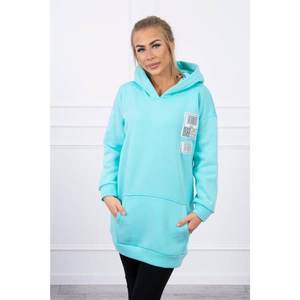 Hooded sweatshirt with patches mint vyobraziť