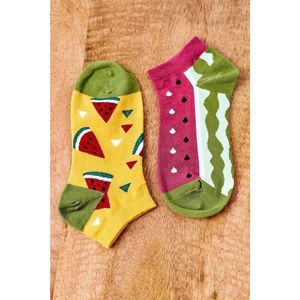Mismatched Socks With Watermelons Yellow-Green vyobraziť