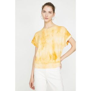 Koton Women's Yellow Bike Collar Short Sleeve T-Shirt vyobraziť