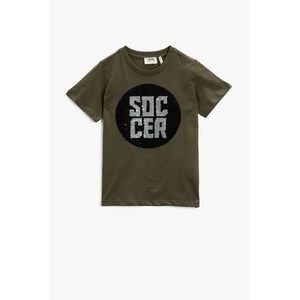 Koton Boy Khaki Crew Neck Sequin T-shirt vyobraziť