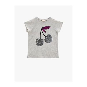 Koton Girl's SNOW MELANJ Short Sleeve T-Shirt Sequin vyobraziť