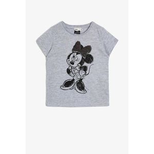 Koton Girl Minnie Licensed Double-Sided Sequin Cotton Soft Short Sleeved T-Shirt vyobraziť