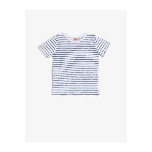 Koton Baby Boy Navy Blue Printed Crew Neck Cotton T-Shirt vyobraziť