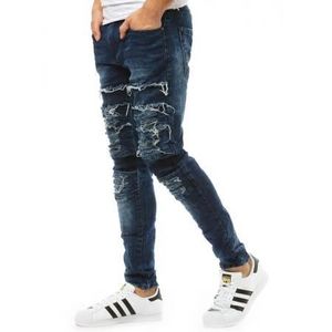 Pánske nohavice STYLE jeansy modrej vyobraziť