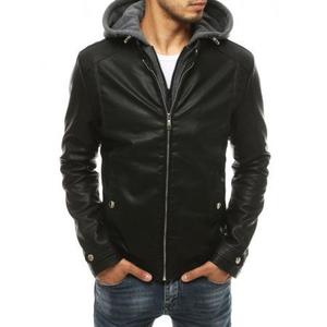 Pánska bunda kožená s kapucňou čierna tx3396 vyobraziť