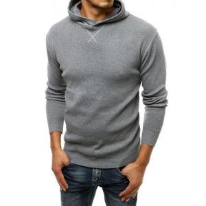 Pánsky sveter s kapucňou šedý wx1465 vyobraziť