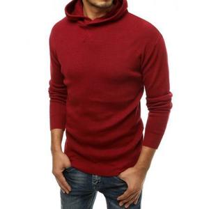 Pánsky sveter s kapucňou červený wx1468 vyobraziť