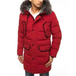 Pánska zimná bunda s kapucňou prešívaná bordó tx3614 vyobraziť