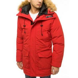 Pánska zimná bunda s kapucňou červená tx3608 vyobraziť