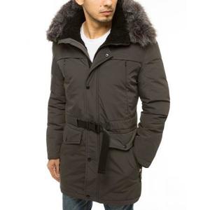 Pánska zimná bunda s kapucňou tmavo šedá tx3611 vyobraziť