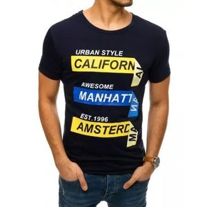 Pánske tričko modrej CITIES vyobraziť