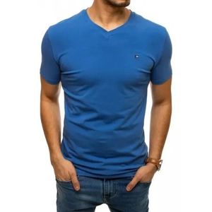 Pánske tričko bez potlače modrej BASIC vyobraziť