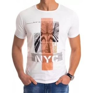 Pánske tričko s potlačou bielej NYC vyobraziť