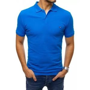 Pánske tričko s golierom modrej vyobraziť