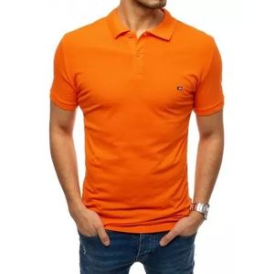 Pánske tričko s golierom oranžovej vyobraziť