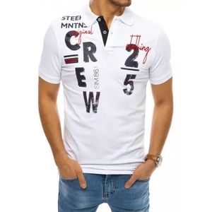 Pánske tričko s potlačou bielej CREW vyobraziť