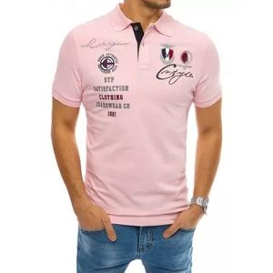 Pánske tričko s golierom ružovej SATIS vyobraziť