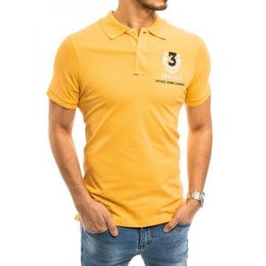 Pánske tričko s golierom žlté NUMMER vyobraziť