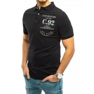 Pánske tričko s golierom čierne C92 vyobraziť