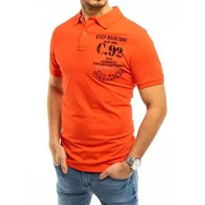 Pánske tričko s golierom oranžovej C92 vyobraziť