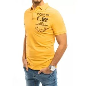 Pánske tričko s golierom žlté C92 vyobraziť
