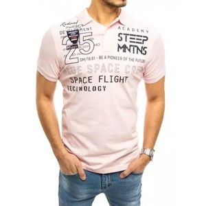 Pánske tričko s golierom ružovej STEEP vyobraziť