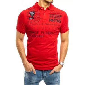 Pánske tričko s golierom červené STEEP vyobraziť