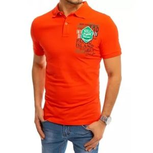 Pánske tričko s golierom oranžovej ISLAND vyobraziť
