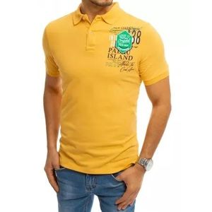 Pánske tričko s golierom žlté ISLAND vyobraziť