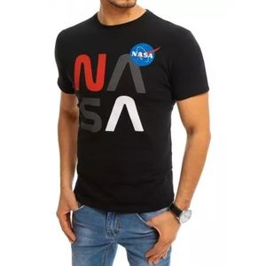 Pánske tričko s potlačou čiernej NASA vyobraziť